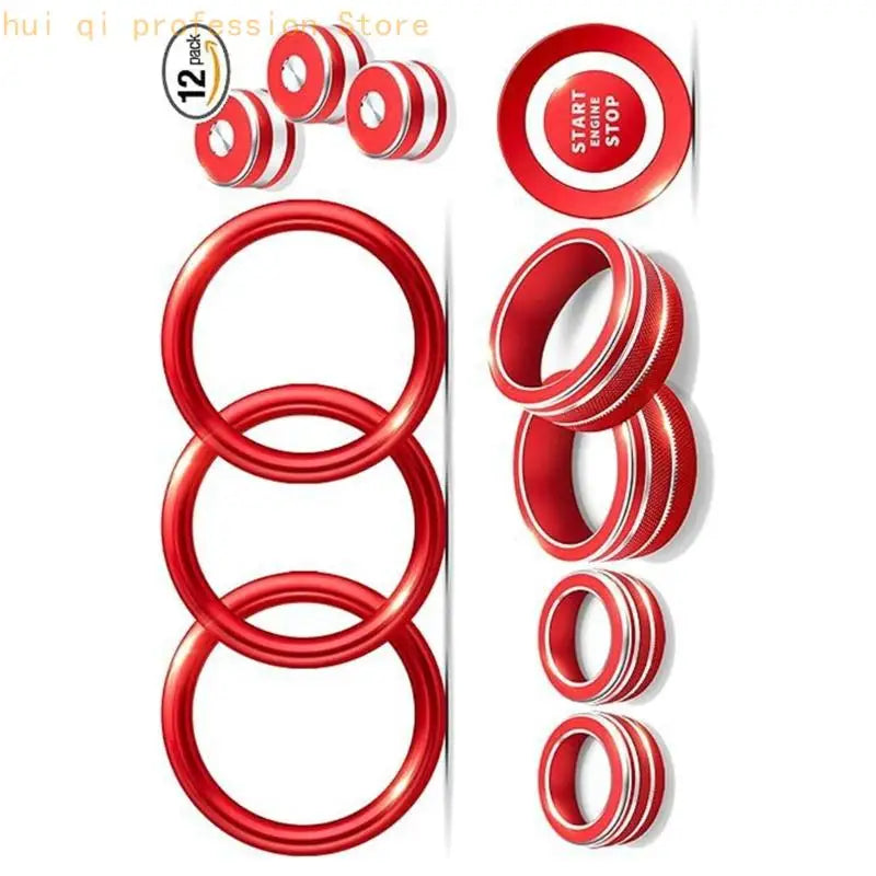 12Pcs Easy Install Interior Knob Cover Trim Accessories For Select Model H8WE Quake