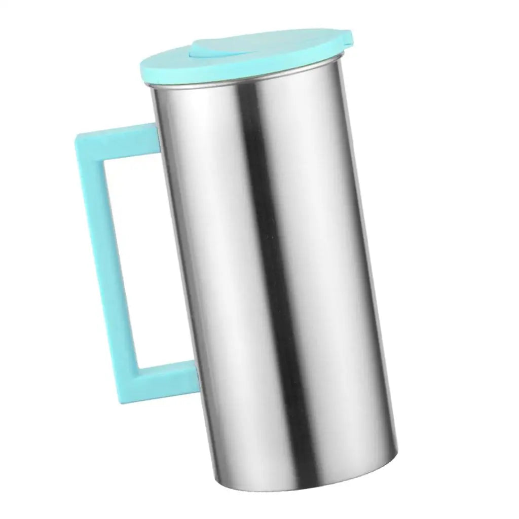 Stainless Steel Drinks Pitcher 1.8L Pink Iced Tea Jug Durable Easy Pour Handle for Restaurant Cafe Home Serving Quake Green