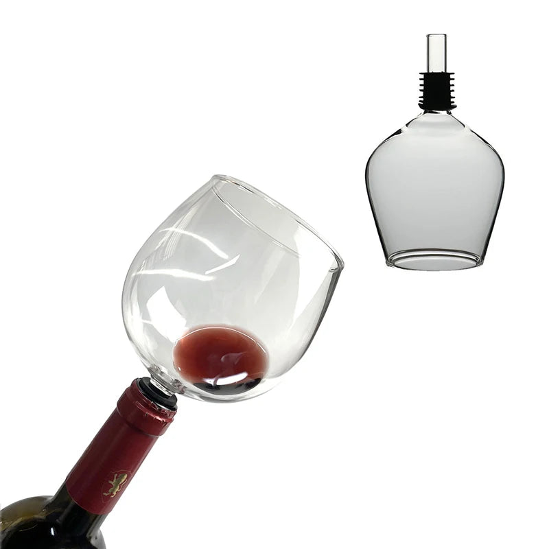 YWDL 270/500ml Wine Bottle Glass Topper Drink Directly From The Bottle Clear Shot Glass Cup Wine Decanter With Silicone Seal Quake