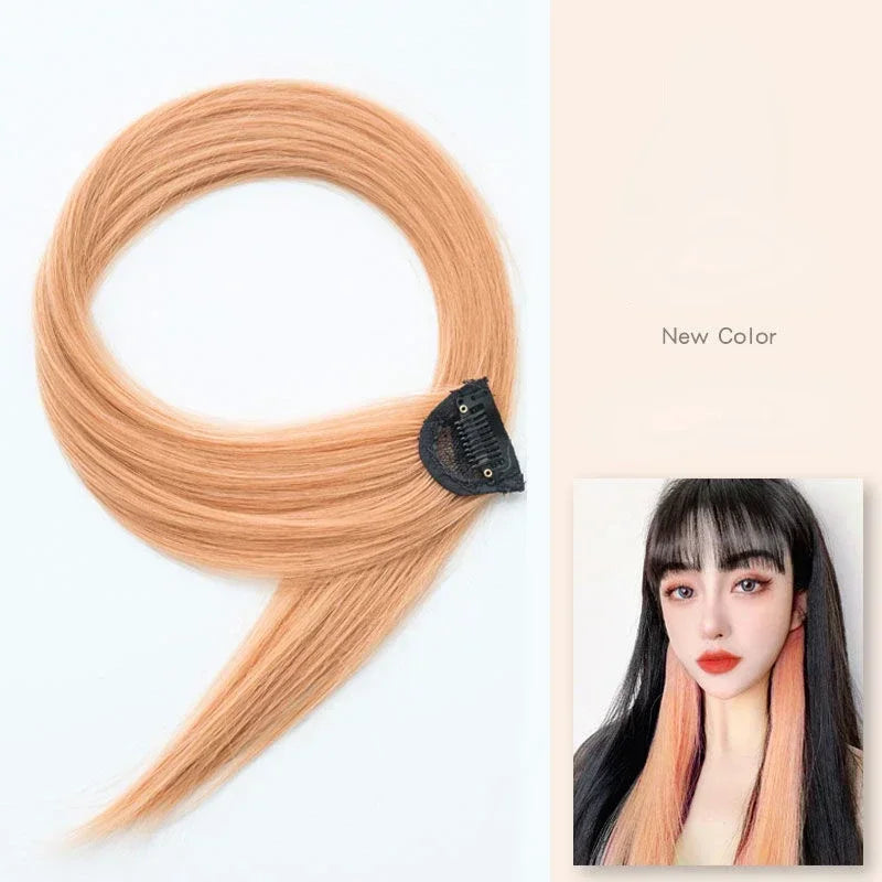 DIY Colored Hair Styling Clips Long Straight Hanging Ear Hairpin Hairpieces Women Natural Hair Braiding Clip Fake Hair Piece Quake MJF