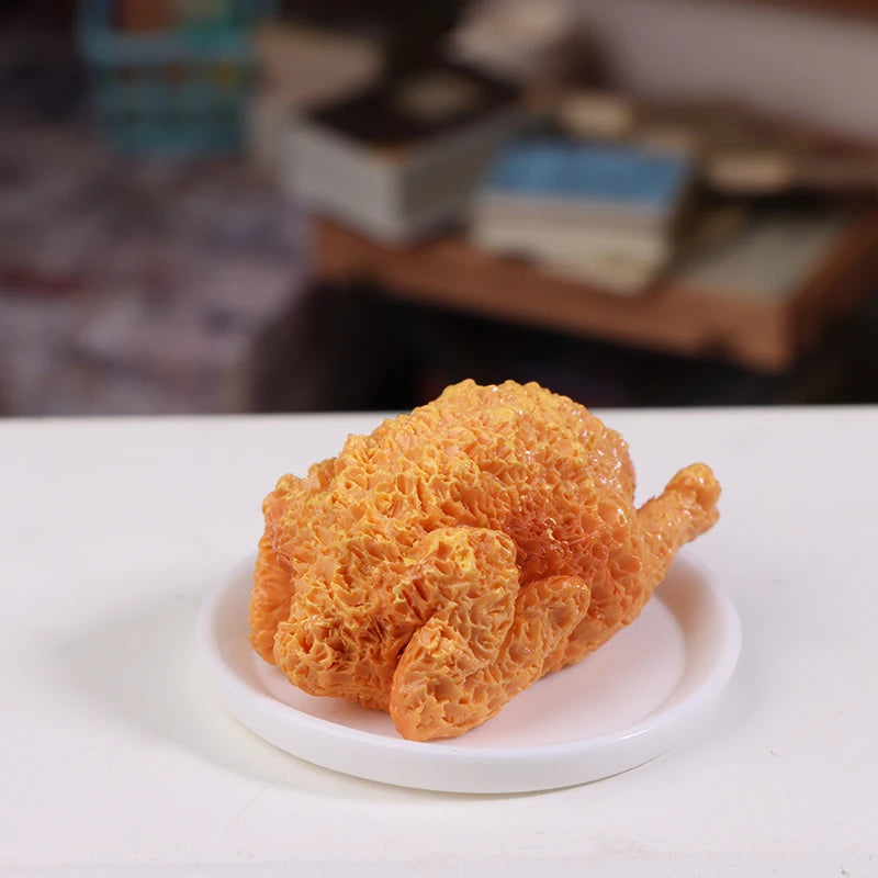 1Set Mini Simulation Fried Chicken Miniatures Food Doll House Decor DIY Supplies Model Food Ornament Toy Dollhouse Accessories Quake A1