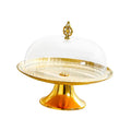 Cake Stand Decorative Multiuse Pedestal Covered Serving Platter with Dome for Muffins Holiday Treat Cupcakes Pastries Restaurant Quake 26cm