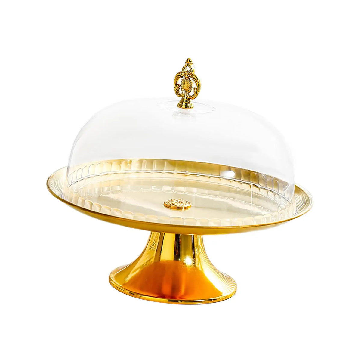 Cake Stand Decorative Multiuse Pedestal Covered Serving Platter with Dome for Muffins Holiday Treat Cupcakes Pastries Restaurant Quake 26cm