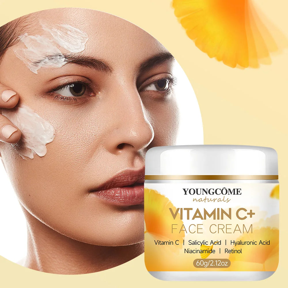 YOUNGCOMEN Vitamin C Face Cream Retinol Moisturizing Firming Hyaluronic Lightening Repairing Smooth Skincare Whitening Creams Quake