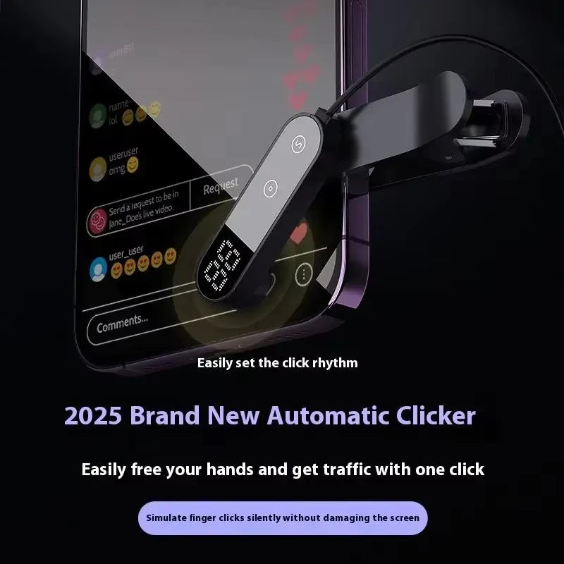 Screen Auto Clicker Simulated Finger Clicking For Smart Phone App Video Live Streaming Screen Touch Tripods Tapper Device Quake