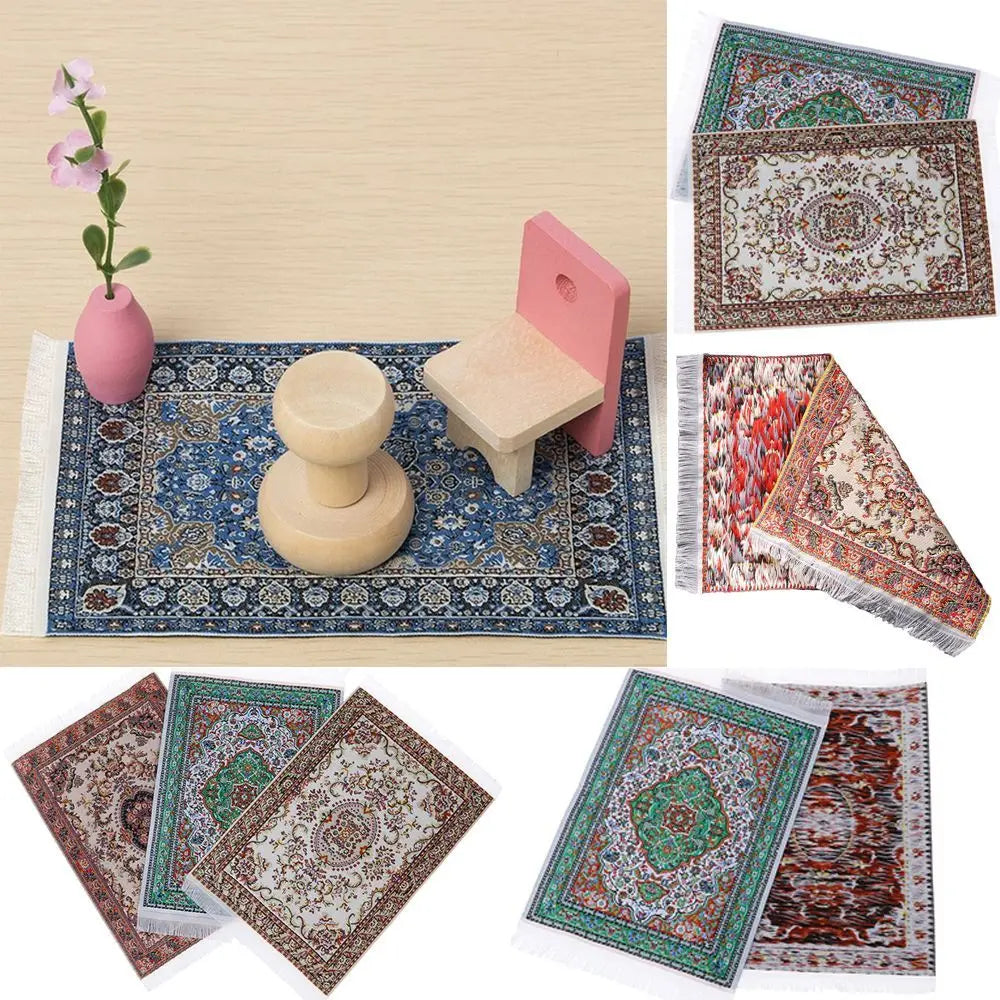 Toy Playing House Turkish Style Floor Coverings Miniature Weaving Rug Accessories Dollhouse Carpet Quake