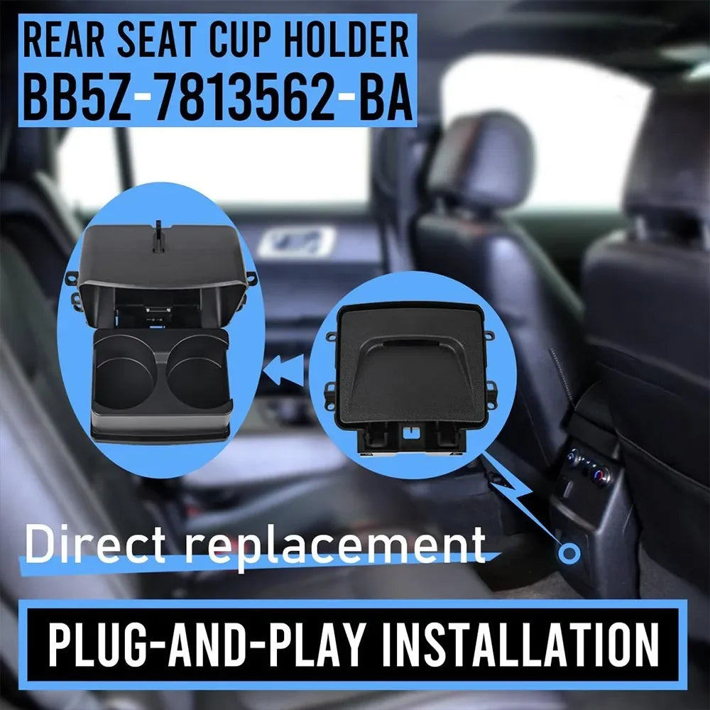 For Ford Explorer 2011-2015 BB5Z7813562BA GB5Z7813562BA Car Black Center Console Interior Replacement Cup Holder Accessories ABS Quake
