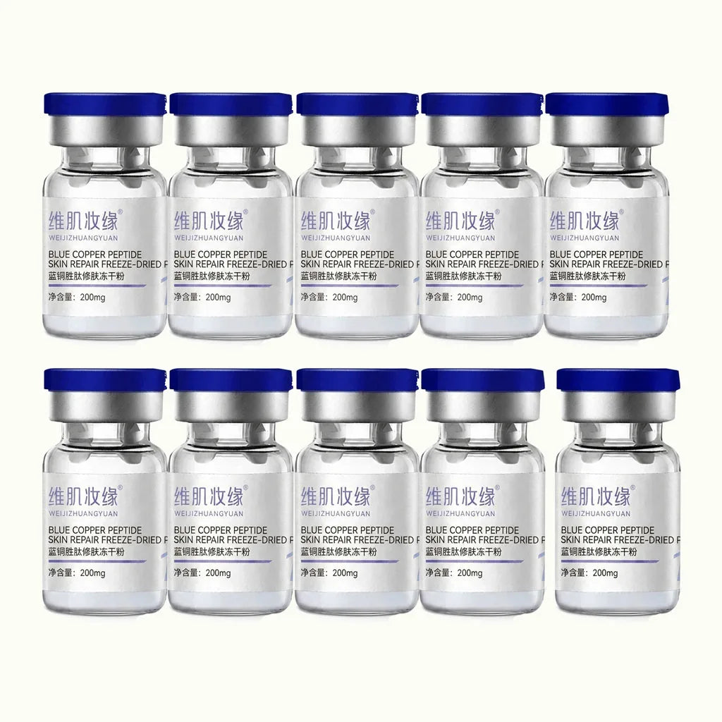 Blue Copper Peptide GHK-CU Copper Lyophilized Powder Hydration Skin Rejuvenation Improve Elasticity Repair Skin Barrier 5pairs Quake