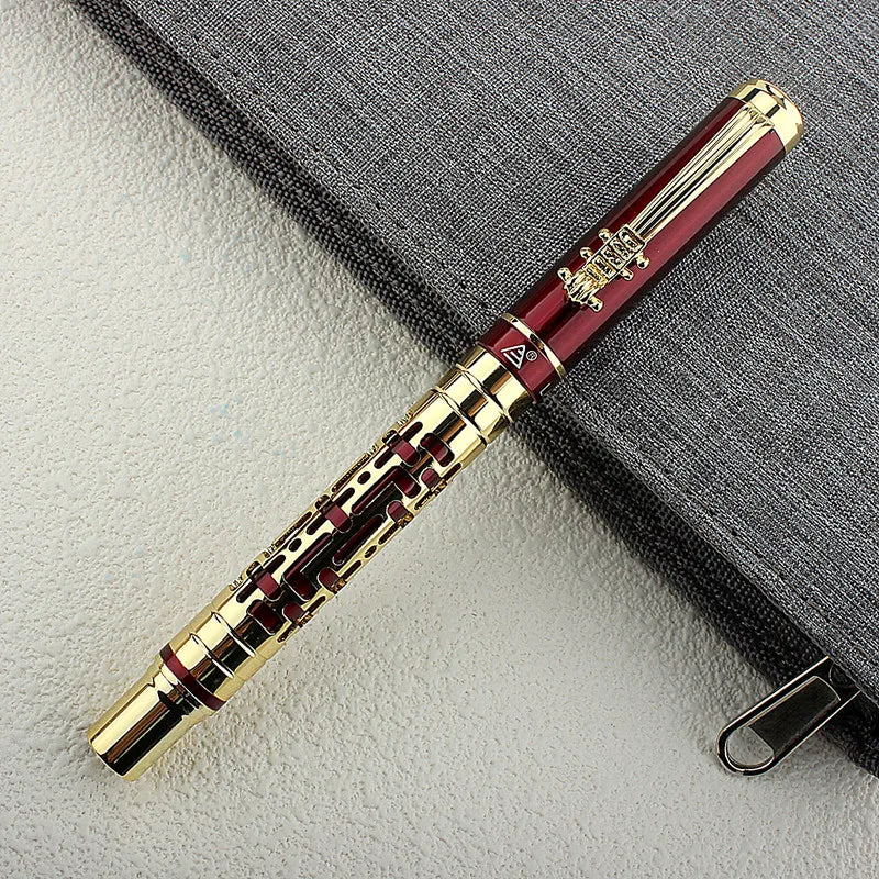 Luxury Hollow Out Metal Fountain Pen Iridium EF/F/M/ Nibs Business Writing Gift Pens School Office Supplies Stationary Quake