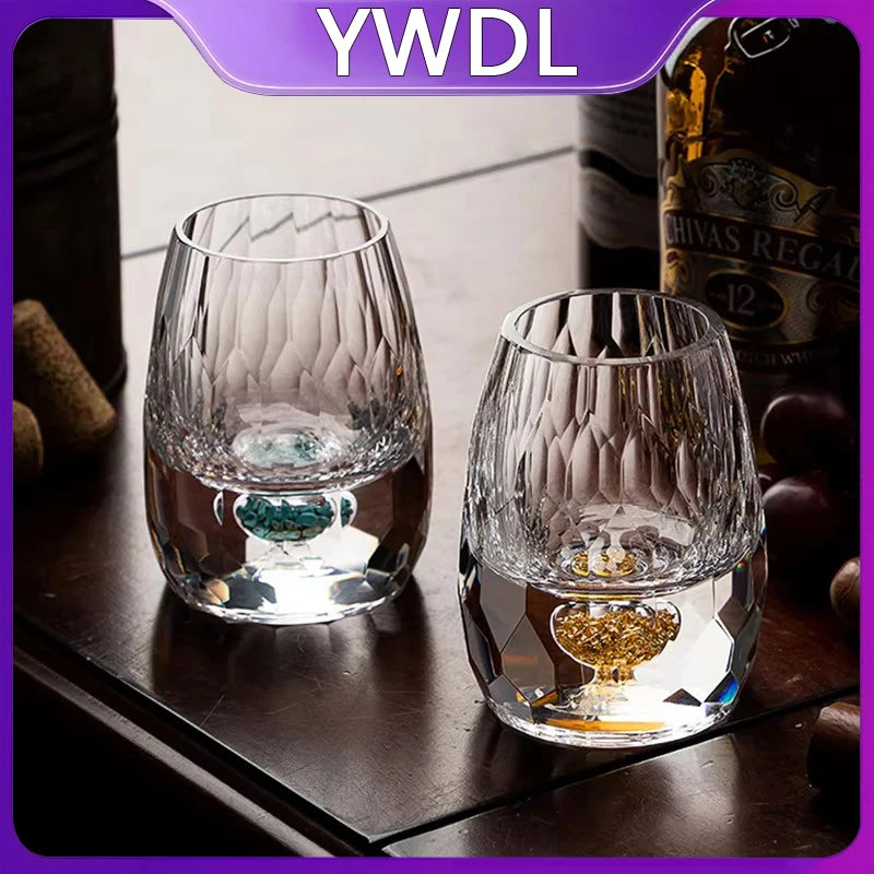 YWDL Diamond Cutting Crystal Liquor15/50ml Glasses Vodka Shot Glass Wine Glasses Whiskey Glass Spirits Sake Soju Brandy Tea Cup Quake