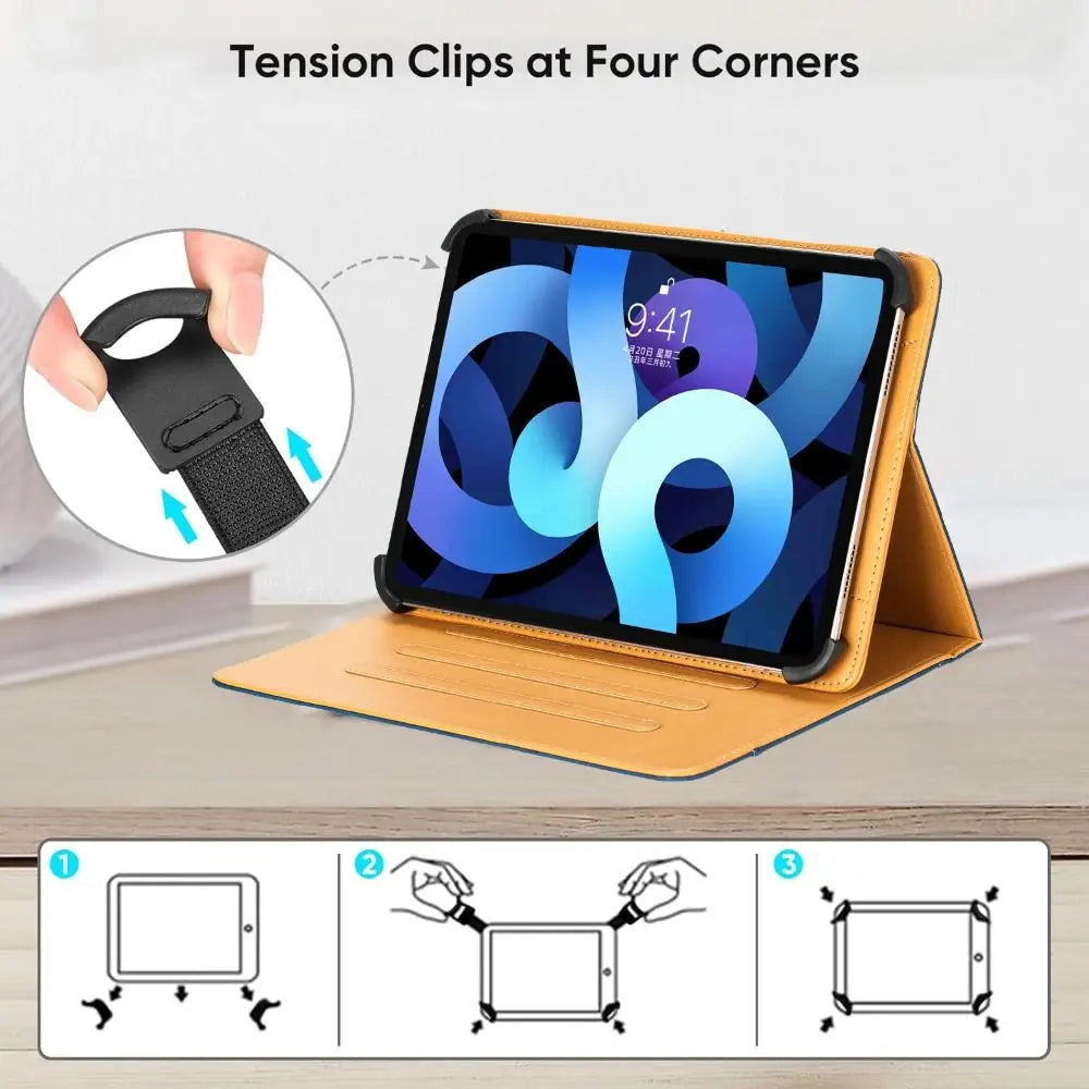 7/8/9/10 inch Universal Tablet Case Shockproof Multi-Angle Viewing Tablet Stand Cover PU Leather for Samsung/Huawei/Xiaomi Quake