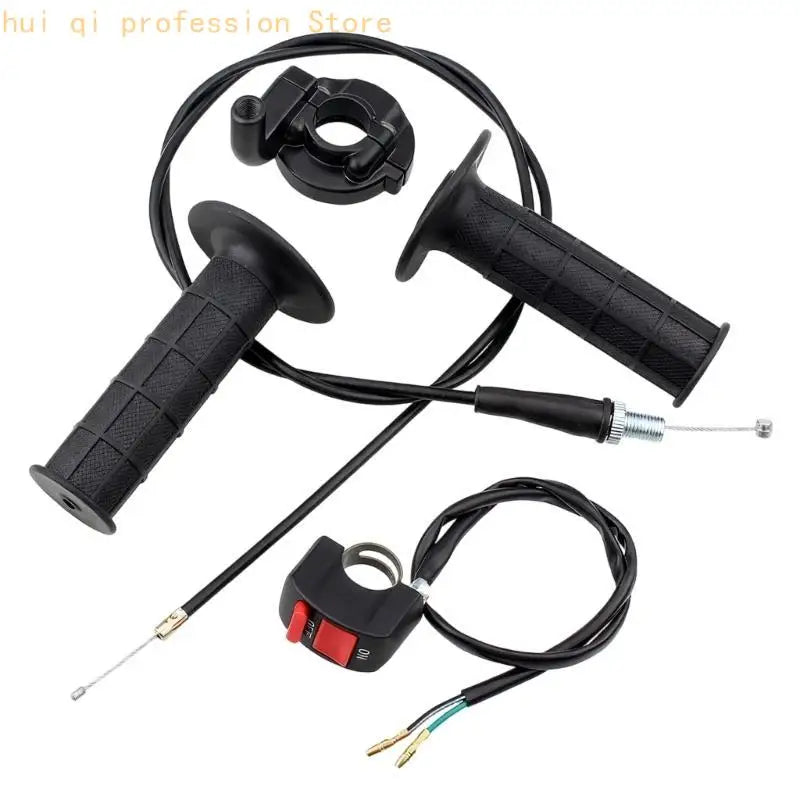 Upgraded Throttles Cable Assembly Combining Ergonomic Grip and Fast Engine Cutoff Suitable For 50 250CC Motorized Cycles H8WE Quake