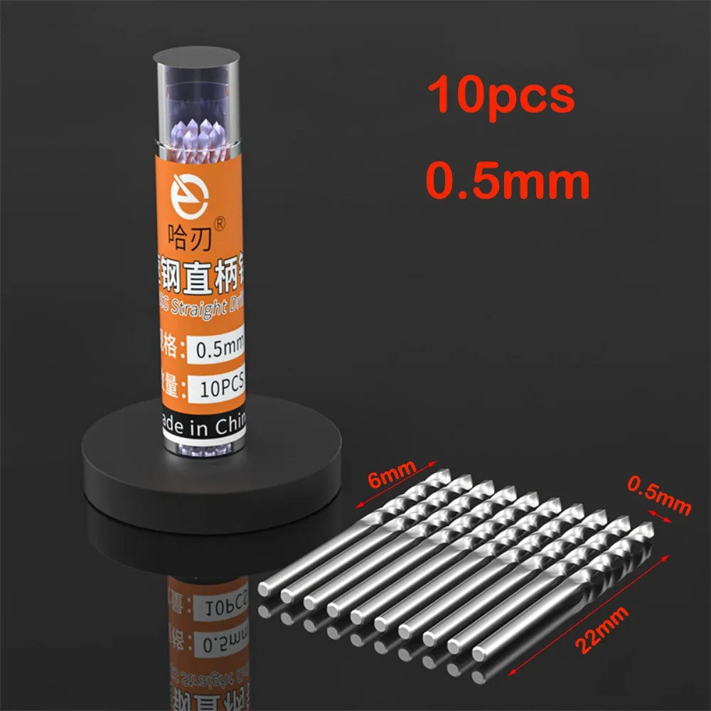 Hard Straight Shank Drill Bit Mini High Speed Steel Twist Drill Bit HSS Bit Wood Quake 0.5mm