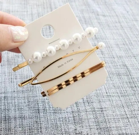 1/2/3/4Pcs/Set Women Pearl Metal Hair Clips Barrette Hairpin Hair Styling Accessories Tools Headdress New Arrival INS Hot Sale Quake NO.9