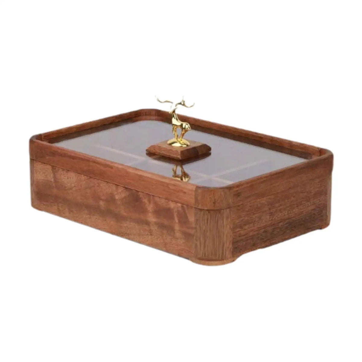 Nut and Candy Serving Tray Divided Serving Tray with Lid Veggie Tray Appetizer Platter Home Decor Dried Fruit Tray for Sweets Quake 6 grid wood side Lid