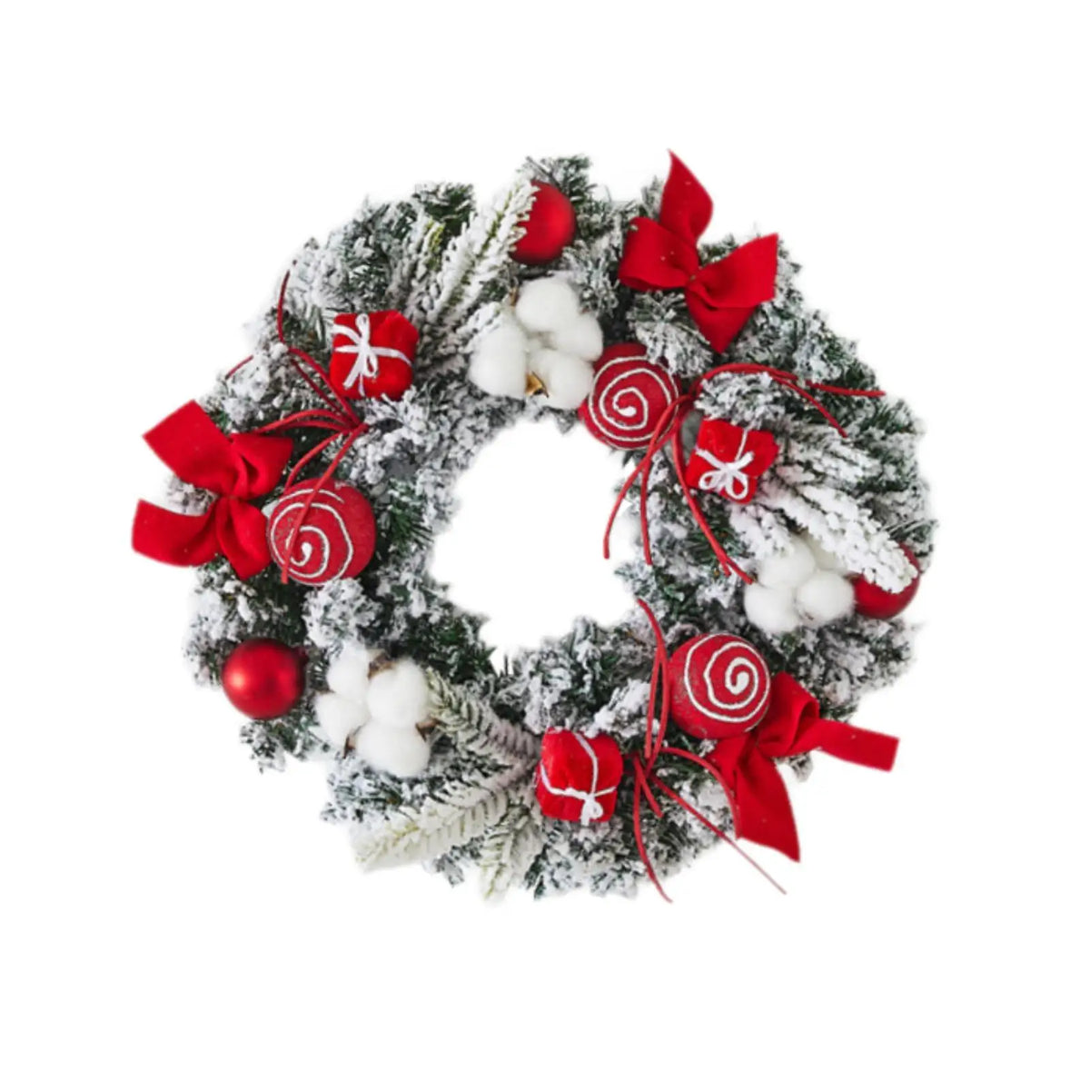 Christmas Wreath Decorations Backdrop Christmas Tree Hanging Porch Holiday Outside Indoors Office Party Christmas Door Wreaths Quake 40cm dia