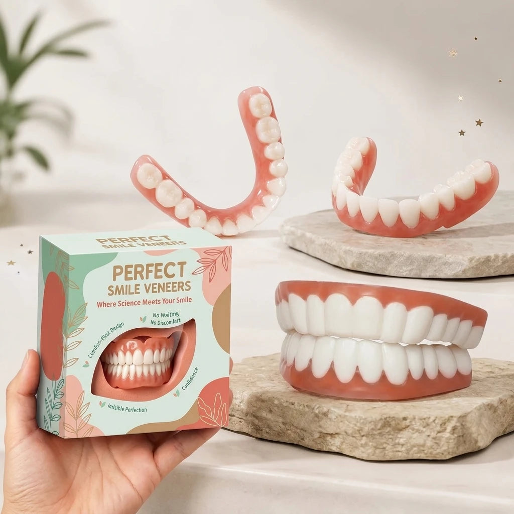 False Teeth Adult Full Set Silicone Dentures Natural Upper Lower Soft Comfort Fit Instant Smile Oral Cosmetic Accessories Quake