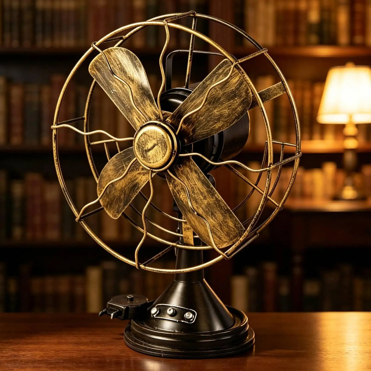 Tabletop Fan Ornament Vintage Style Home Decoration for Shelves Restaurants Quake MandBronze