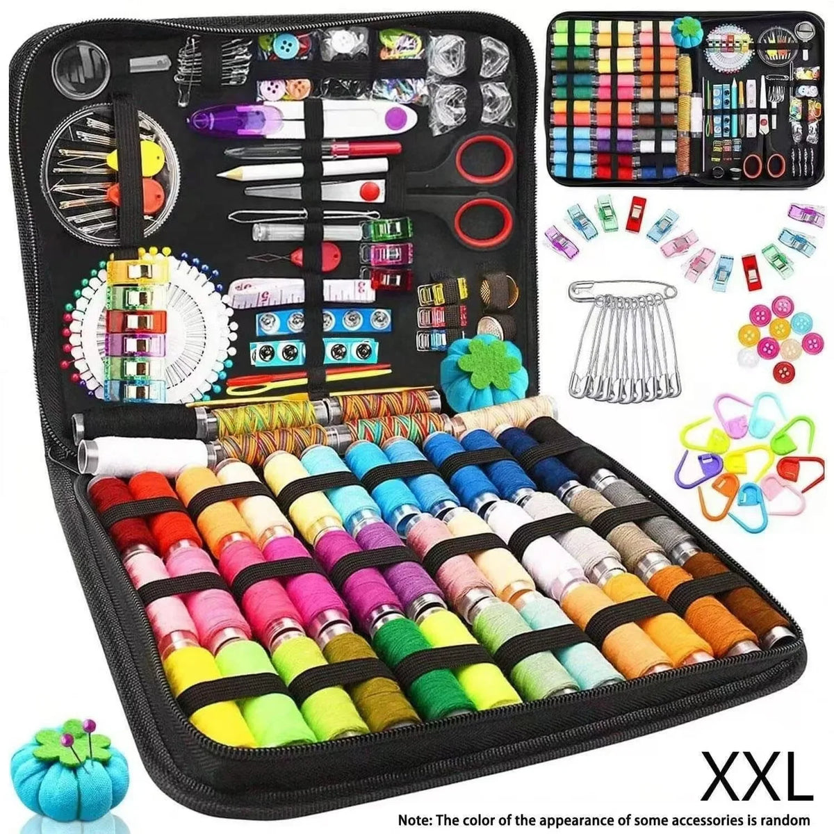 Professional Complete Sewing Kit Set with Threads Needles Scissors Tape Measure for DIY Handcraft Beginner Home Repair Quake