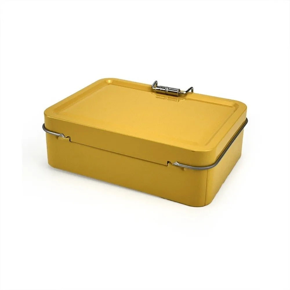 Flip Cover Buckle Iron Box Metal Solid Color Fishing Craft Storage Tin with Lid Durable Fishing Gear Storage Box Quake