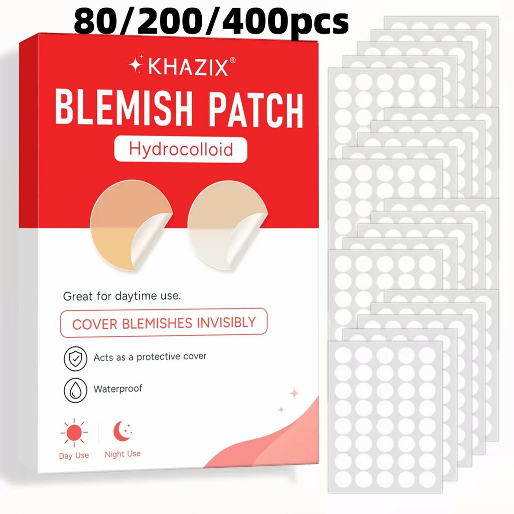80/200/400pcs Hydrocolloid Acne Pimple Patch, Hydrocolloid Spot Stickers, Covering Zits and Defect, Nighttime Spot Quake