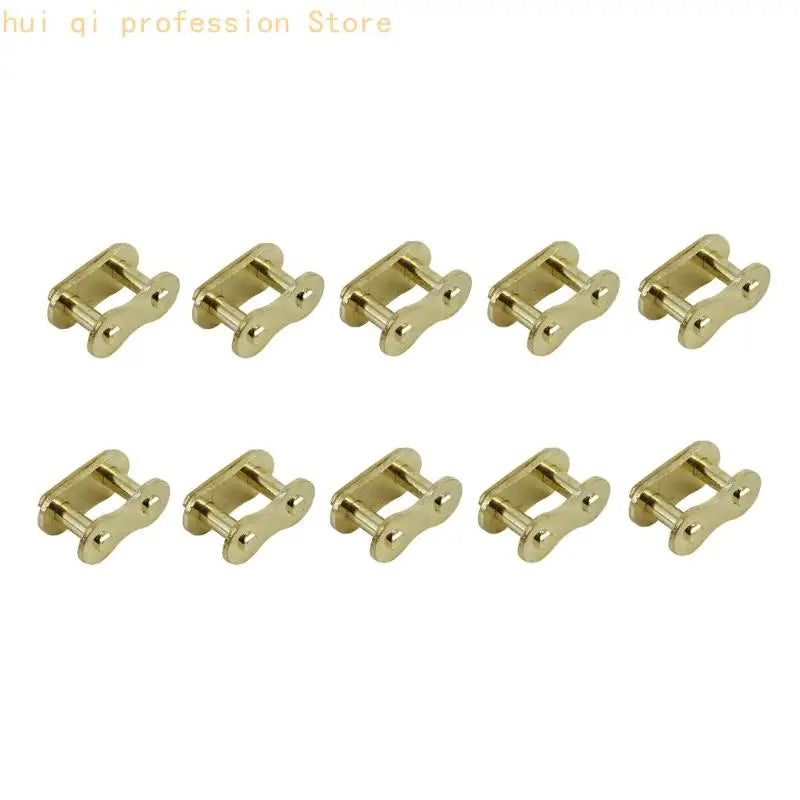 Chain Connector Chain Joining Clip 10 Pack, Gold Metal Part for Motorcycle Repair, Spare Supply, and Routine Service H8WE Quake 420 CN