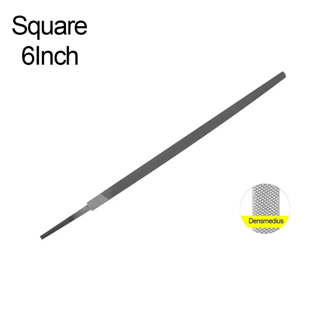 Durable Steel Steel Files 6/8 Inch Flat/Semicircle/Triangle/Circle/Square Saw File Grinding Straightening Hand File Leather Quake 6Inch-Square