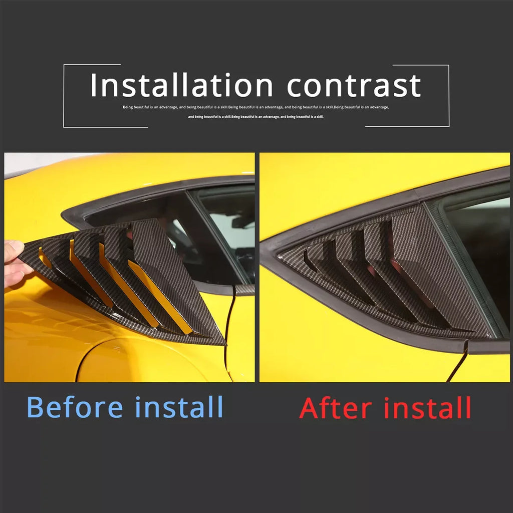 For Toyota Supra A90 A91 2019-2025 Pair Car Rear Louver Window Side Shutter Cover Trim Sticker Vent Scoop ABS Carbon Accessories Quake