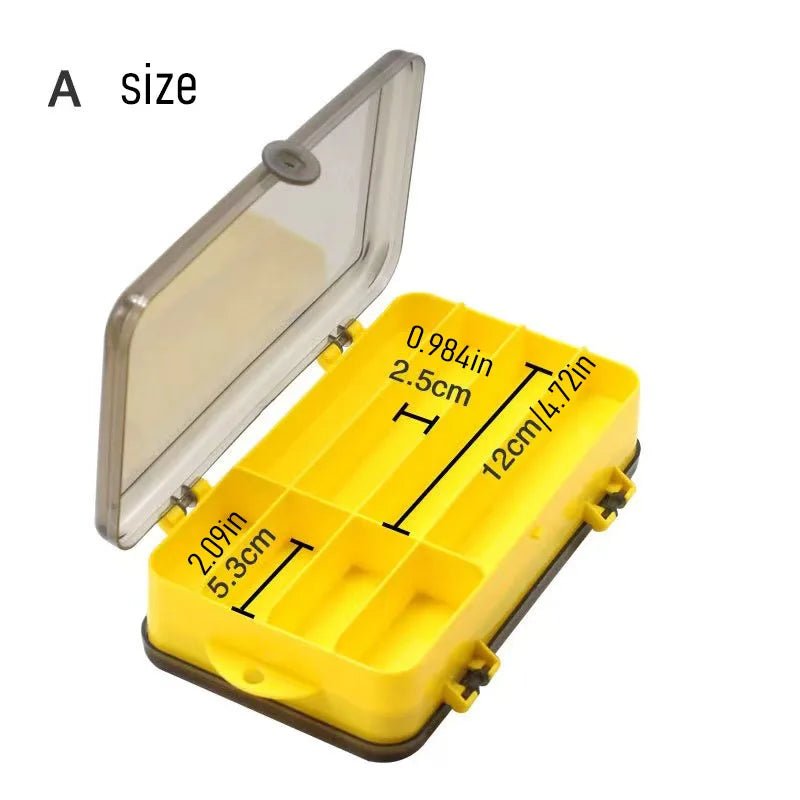 P-Type Double-Sided Open Box, Double-Layer Fishing Hook Accessory Storage Box, Portable Outdoor Fishing Supplies Lure Box Quake