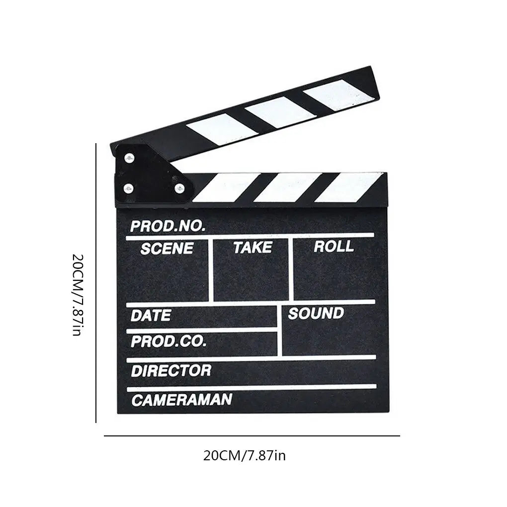 30 x 27cm Vlog Recording Director Photography Prop TV Movie Video Scene Clapperboard Clapboard Quake Black -20x20cm-