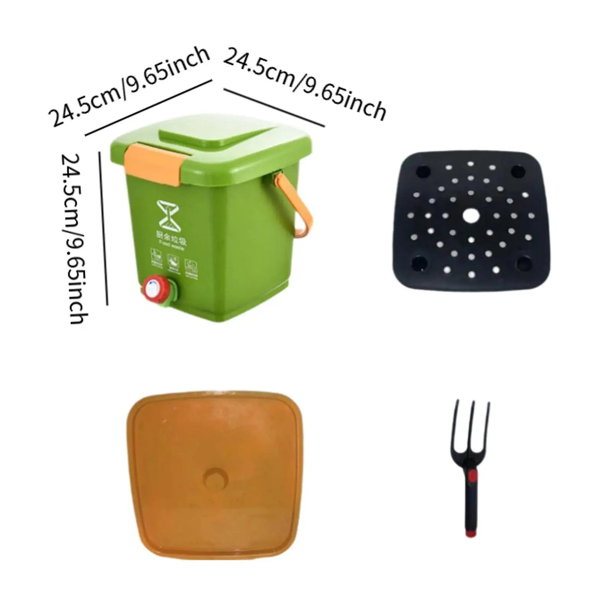 Kitchen Waste Compost Bucket Garbage Can Stronger Load Bearing Multifunction Quake