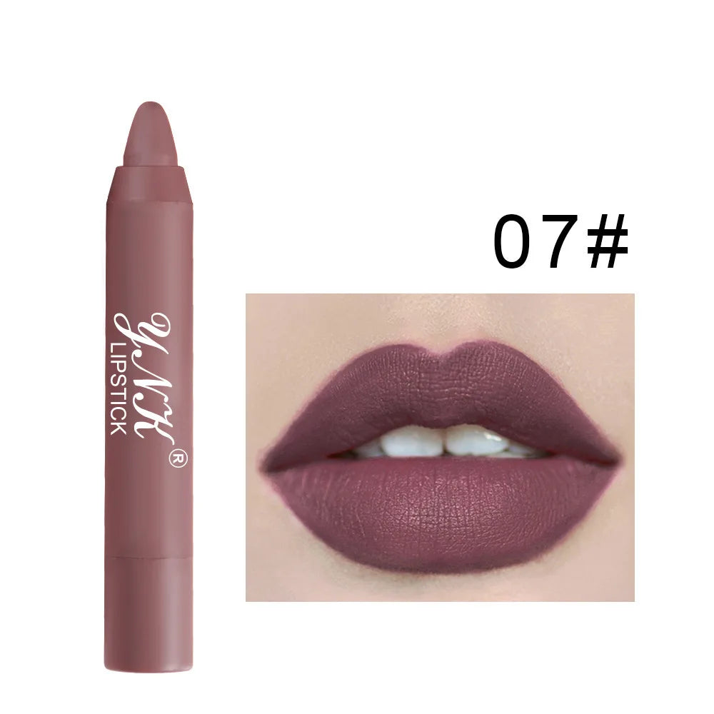 1PC Pink Series Velvet Matte Lipstick Pen Waterproof Long Lasting Red Lipstick Makeup Lip Tint Pen Cosmetic Makeup Quake 07
