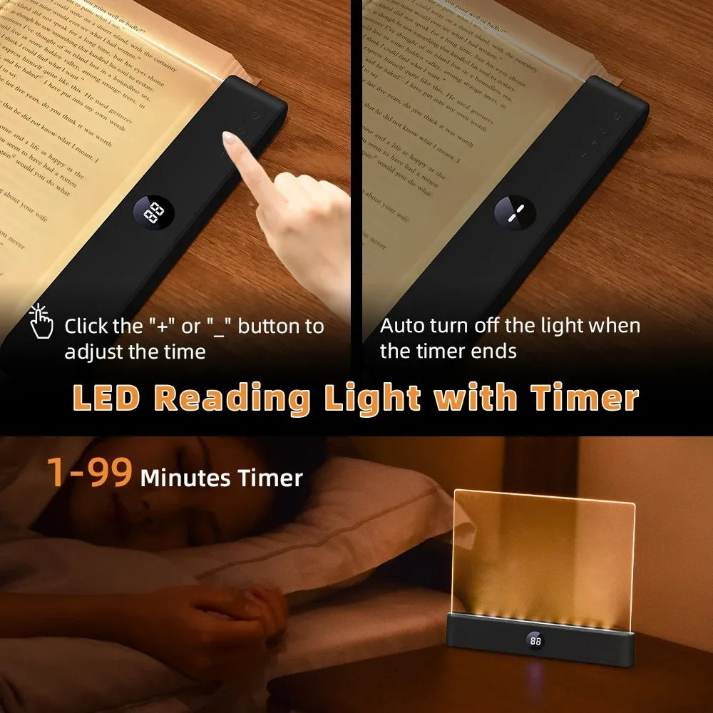 LED Flat Panel Night Vision Reading Light Eye Protection Reading Light Usb Charging Student Night Reading Lamp Book Lamp Indoor Quake