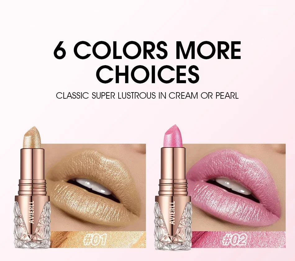 Waterproof Lipstick, Long Lasting, Shining, Glitter, Pearly Lip Gloss, Moisturizing, Non-Stick Cup Quake