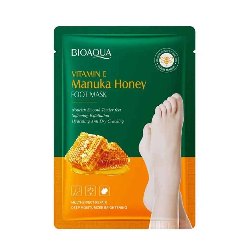 Vitamin E Foot Mask Manuka Honey Nourishing Long-lasting Moisturizing Hydrating Exfoliating Remove Dead Skin Foot Skin Care Quake 1 pair