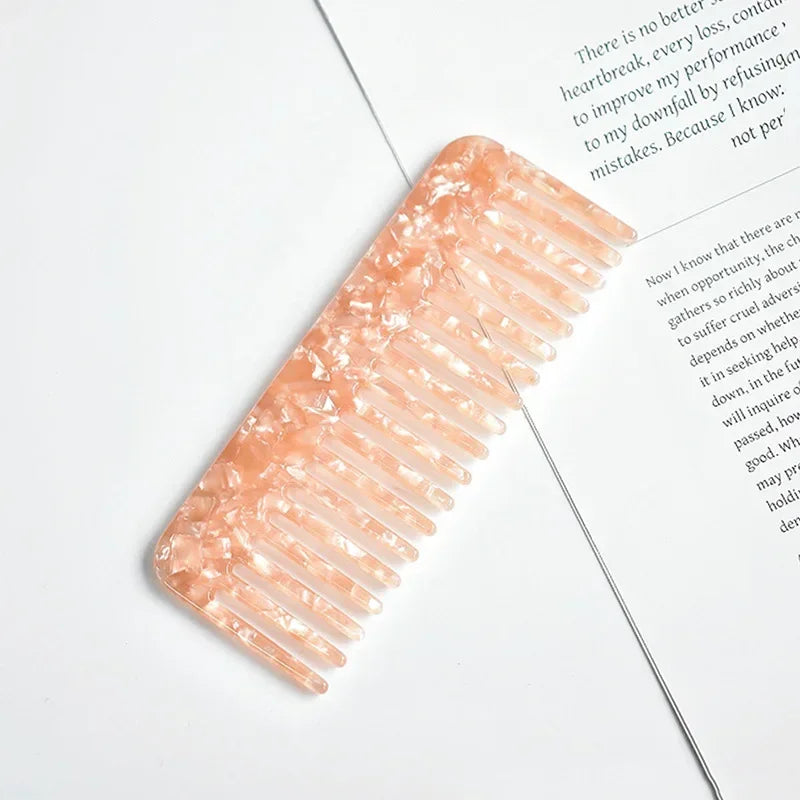 Wide Teeth Acetate Hair Combs Anti-static Massage Hair Brush Hairdressing Colorful Hairdress Salon Styling Traveling Accessories Quake NO.21 11.8x4.6cm