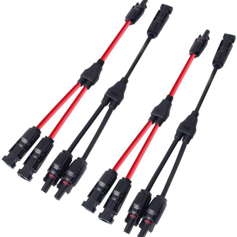 Power Solar Connectors 30A Y‑Branch Cable 12AWG Solar Cable Parallel Adaptor in Pair Black Red for Solar Panel Power System Quake