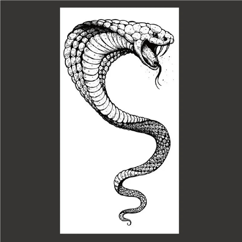 Black Snake Temporary Tattoo Stickers for Women Men Body Waist Lating Waterproof Fake Tattoo Dark Wine Big Size Snake Tattoo New Quake