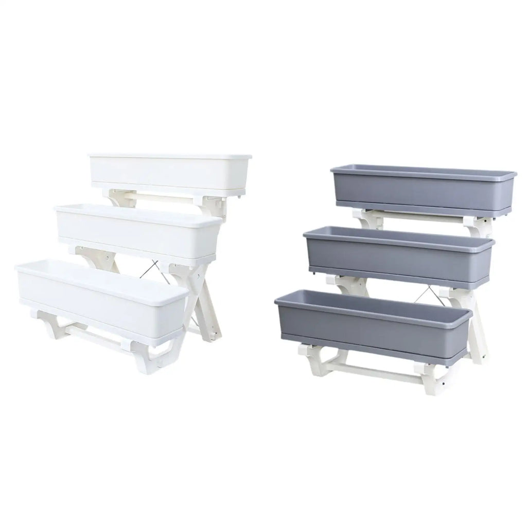 Flower Plant Display Stand 3 Tier Shelf Elevated Planter Freestanding Garden Bed for Deck Indoor Outdoor Lawn Balcony Growing Quake