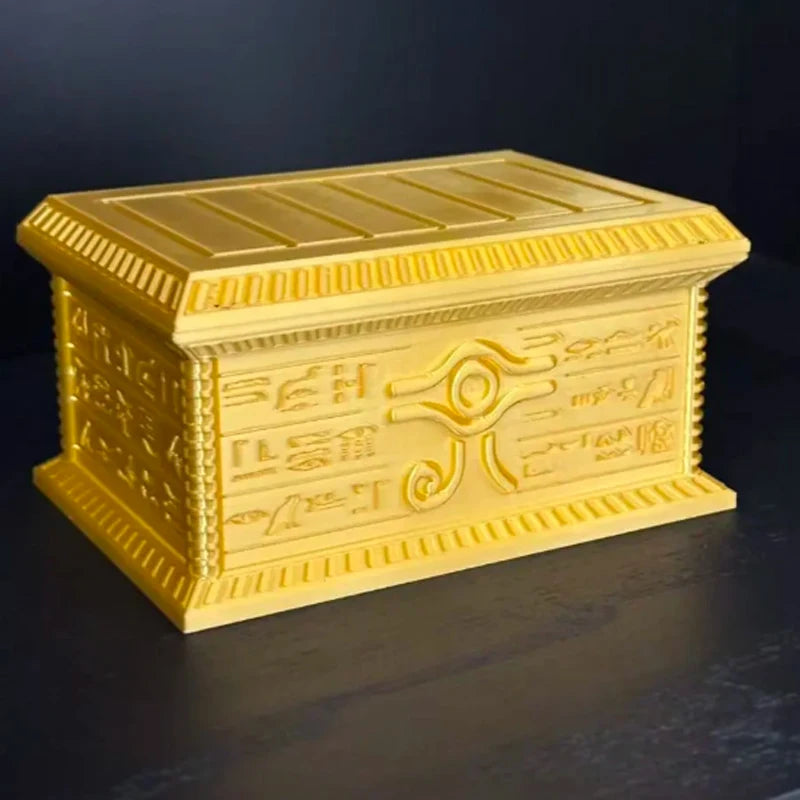 New Hot Yu-Gi-Oh Millennium Puzzle Gold Sarcophagus 3D Printed Desktop Decor Card Storage Box Creative Gift Toy for Anime Fans Quake