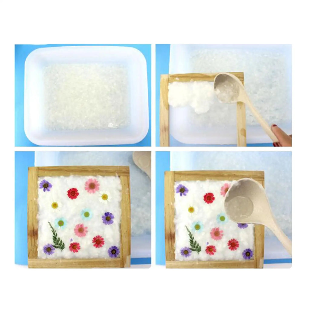 Paper Making Screen Kit Stirrer Dried Flowers Spoon Crafting Supplies Child Mesh Frame DIY Handmade Papermaking Material Package Quake