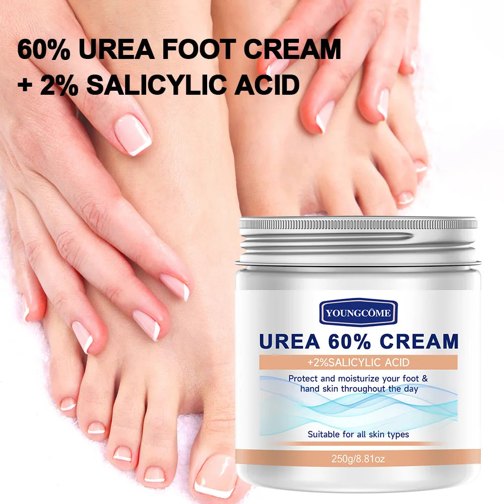 2Pcs 60% Urea Cream + 2% Salicylic Acid Moisturizing Foot Care Cream Can Moisturize Your Foot, Improving Dryness and Roughness Quake