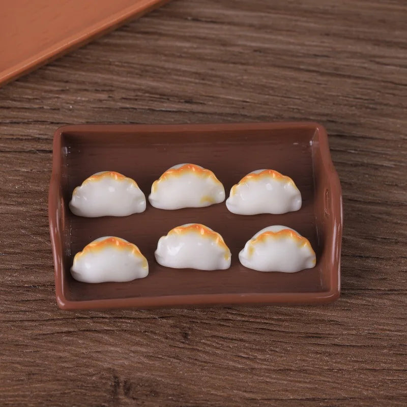 50Pcs Simulation Food Play Dumplings Steamed Bread Dessert Resin Cabochon Miniature Fake Food For Crafts DIY Dollhouse Accessory Quake No.5