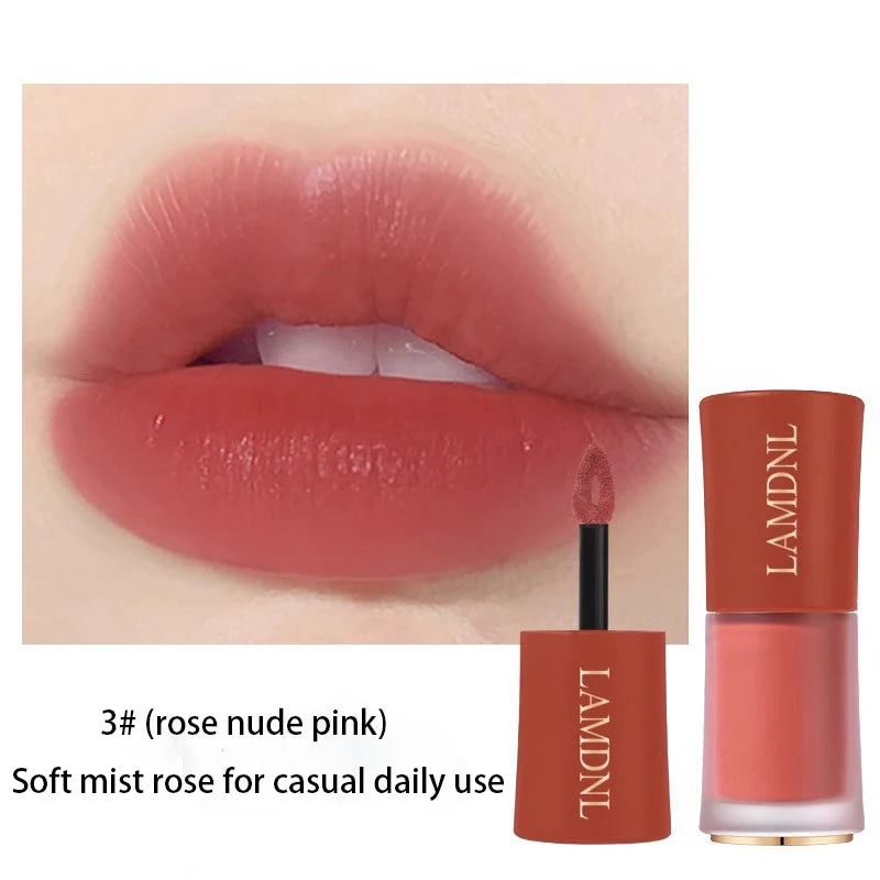 Lip Mud Clay Matte Lipstick Blush Makeup Long-lasting Non-stick Cup Red Lip Tint Pigment Mousse Lipstick Cosmetics Quake 3 Rose Nude Pink
