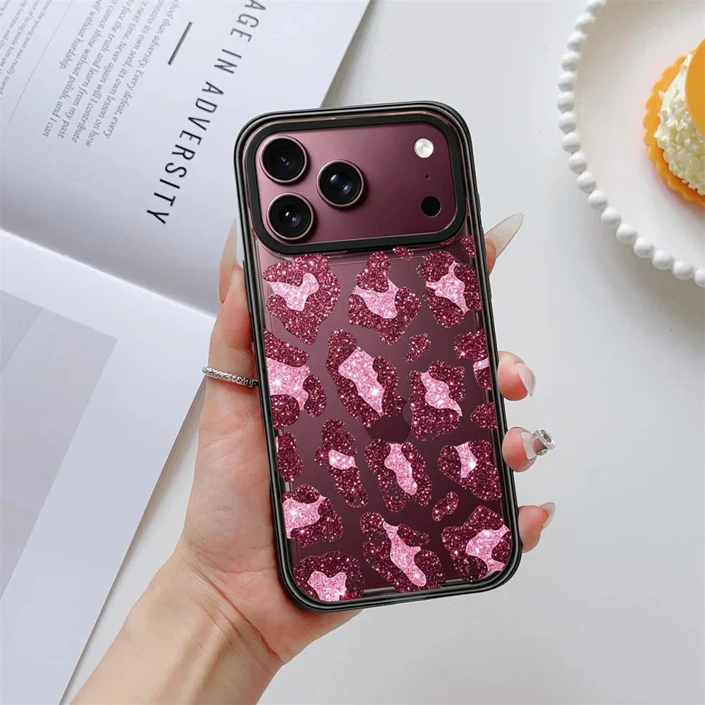 Red Ribbon Leopard Pattern Impact Magnetic Phone Case Cover for IPhone 14 15 16 17 18 Pro Max Case Quake