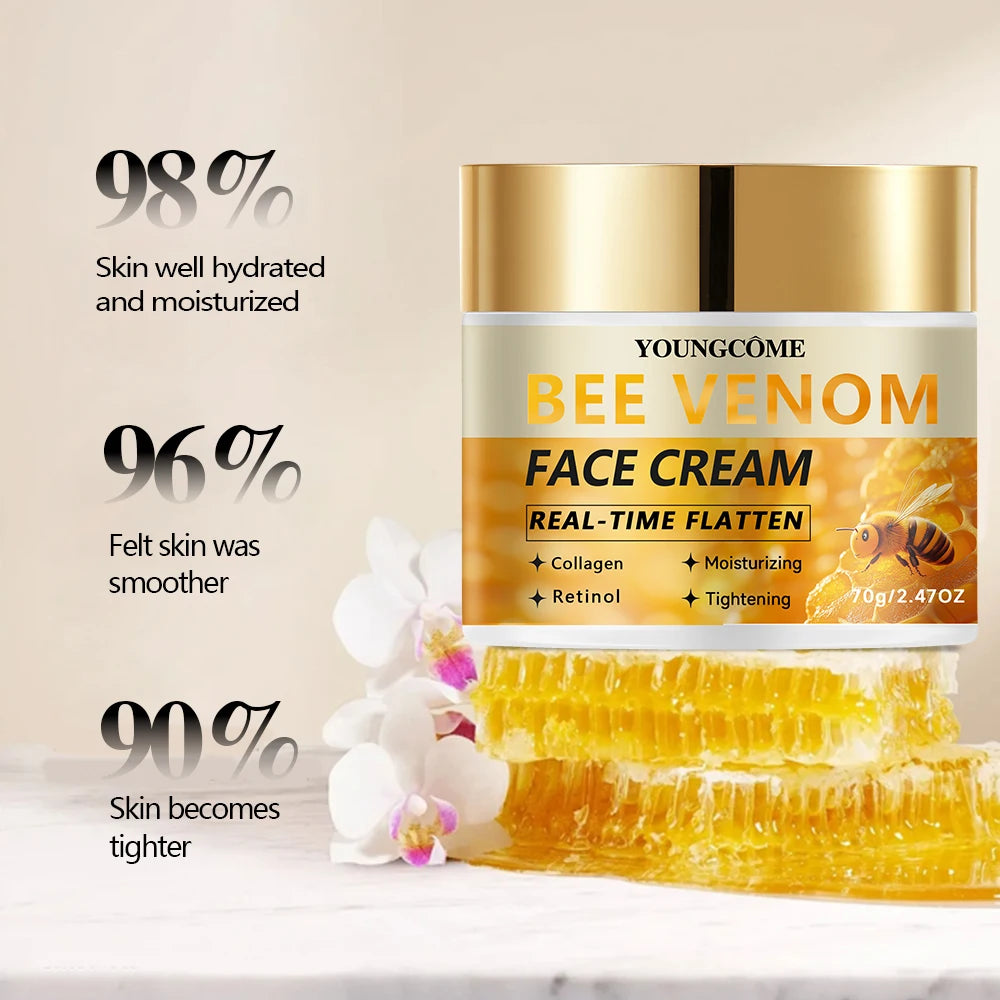 Bee Venom Face Cream Moisturiser Facial Anti aging Skin Care Repair Fade Fine Line Whitening Skin Improves Elasti Shrink Pore Quake