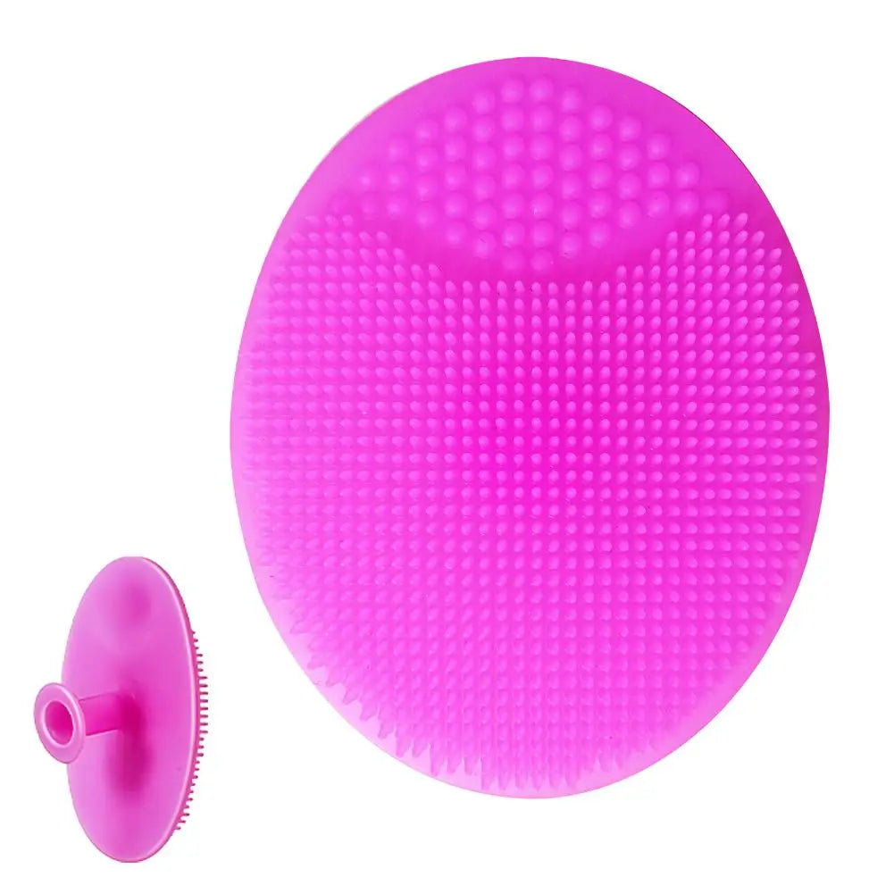 Silicone Cleaning Brush Gel Washing Pad Exfoliating Blackhead Remover Facial Deep Cleansing Face Care Brushes Baby Bath Massager Quake red