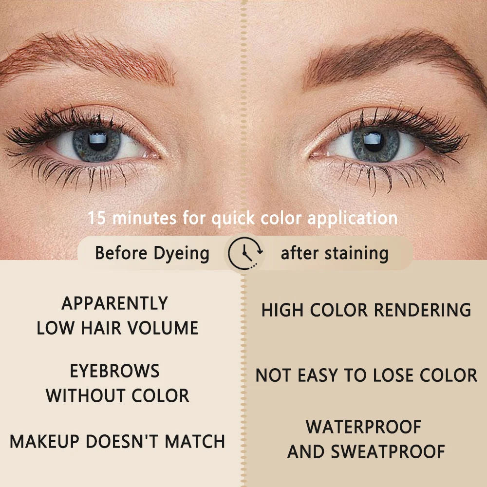 Eyebrow Dye Kit, Waterproof and Sweat-proof Eyebrow Dye, Comes with a Brush, Long-lasting Eyebrow Shaping and Enhancement Effect Quake