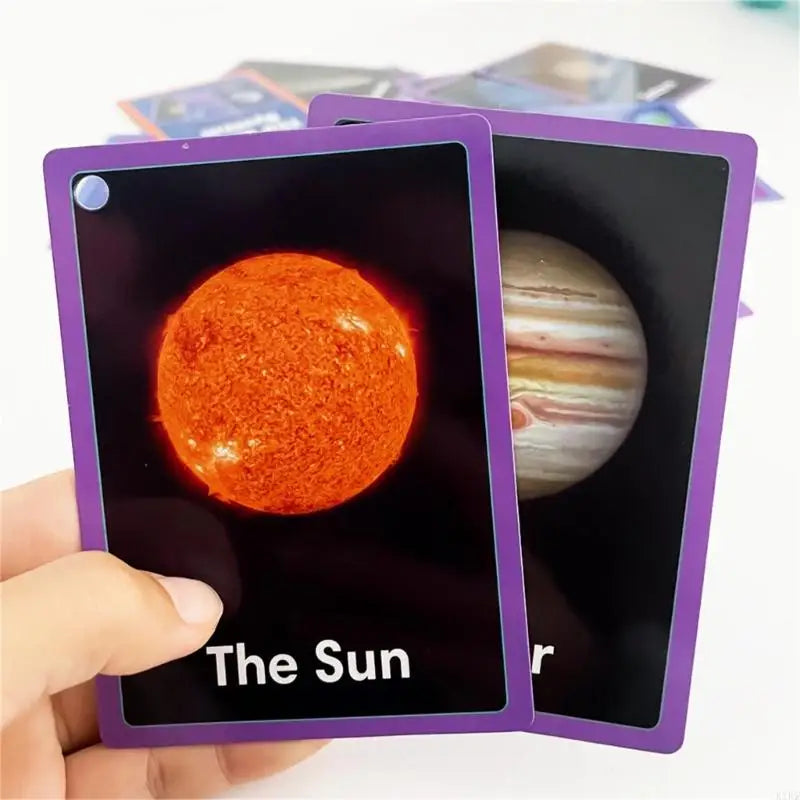 15Pcs Double Sided Solar Planet Learning Flash Cards English Word Building Cards K1KF Quake