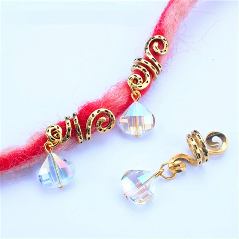 Hair Braided Wig Jewelry Hair Extension Rings Buckle Metal Hollow Out Iron Flower Tube Hair Ring Buckle Headdress Styling Rings Quake 5pcs LQ716-1